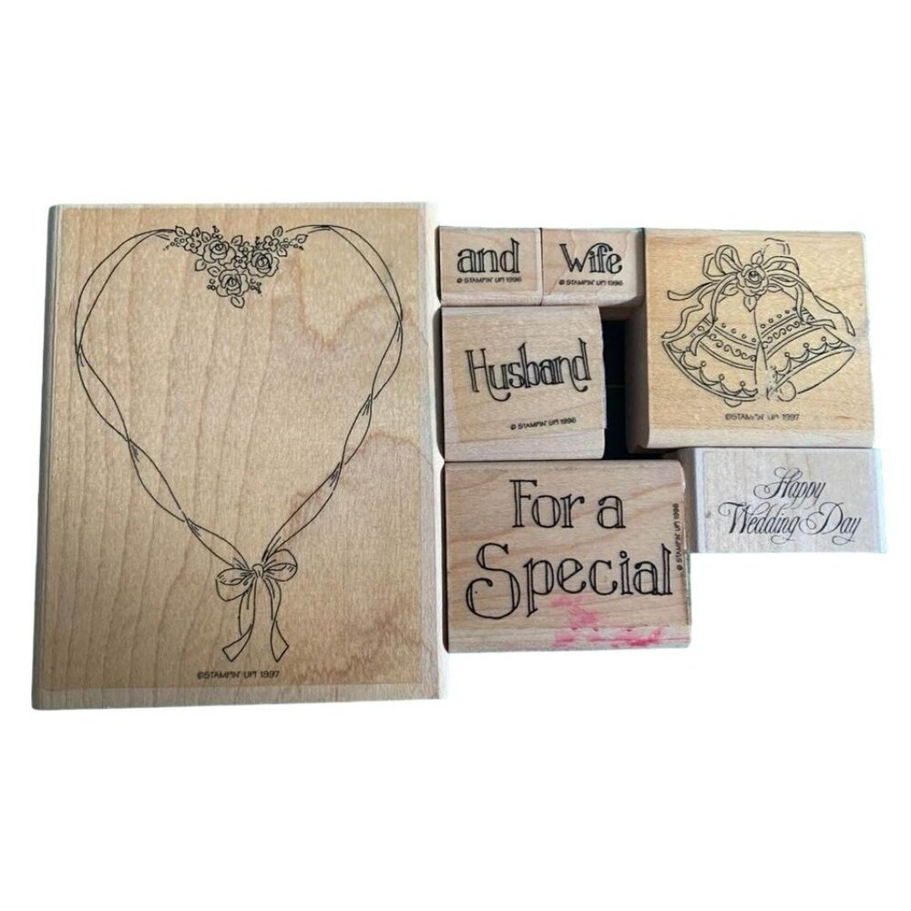 Stampin Up! Wedding Wishes Rubber Stamp Set Lot